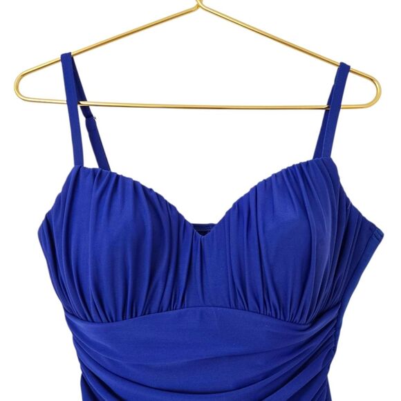 Miraclesuit Rialto swimsuit Tummy control ruched woman's size 14 - Picture 4 of 8